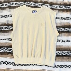 Vintage 90's Logo Athletic John Elway Golf Classic Yellow Sweater Vest Sz XL VTG